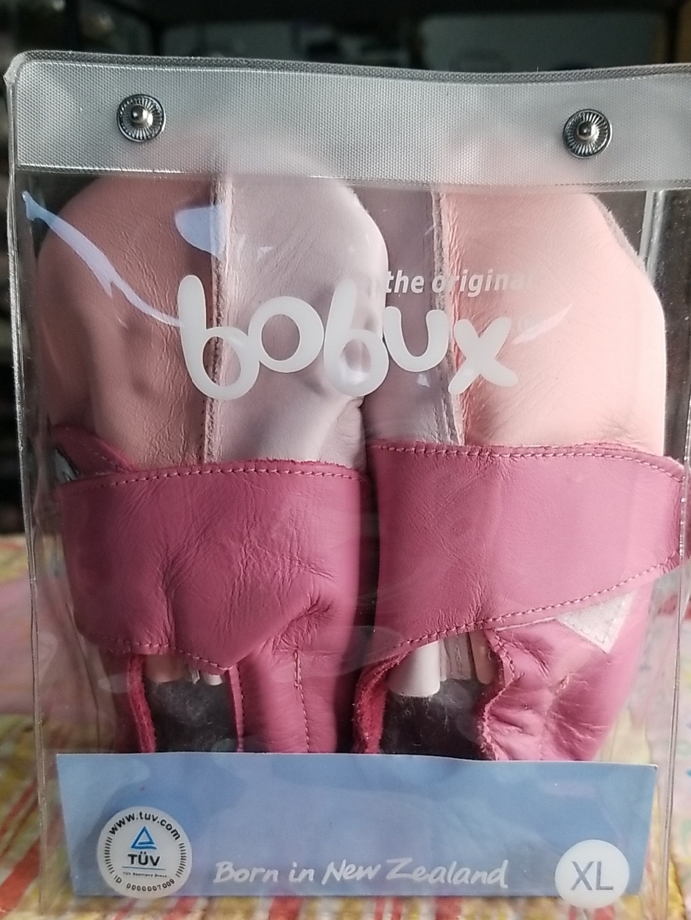 Bobux Pink Leather Baby Shoes with Dark Pink Strap Made in New Zealand Size 6.5